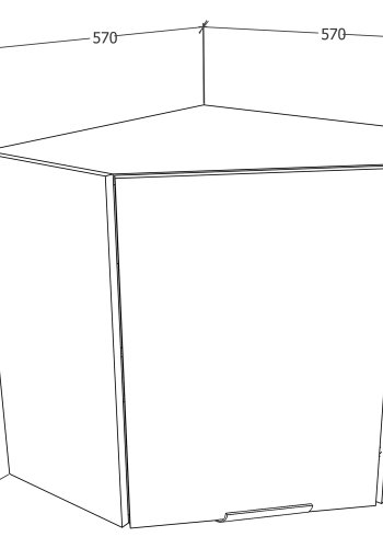 VCM NORDIC Fasola kkken hjrnevgskab, m. 1 lge og 1 hylde - antracitgr/hvid tr (B:57)