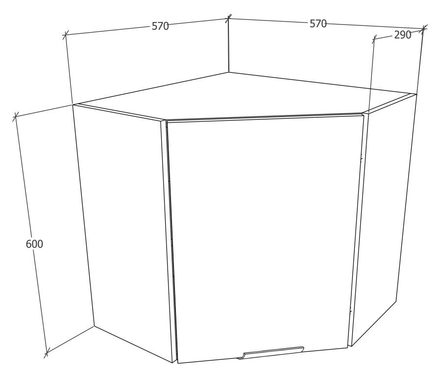 VCM NORDIC Fasola kkken hjrnevgskab, m. 1 lge og 1 hylde - natur/hvid tr (B:57)