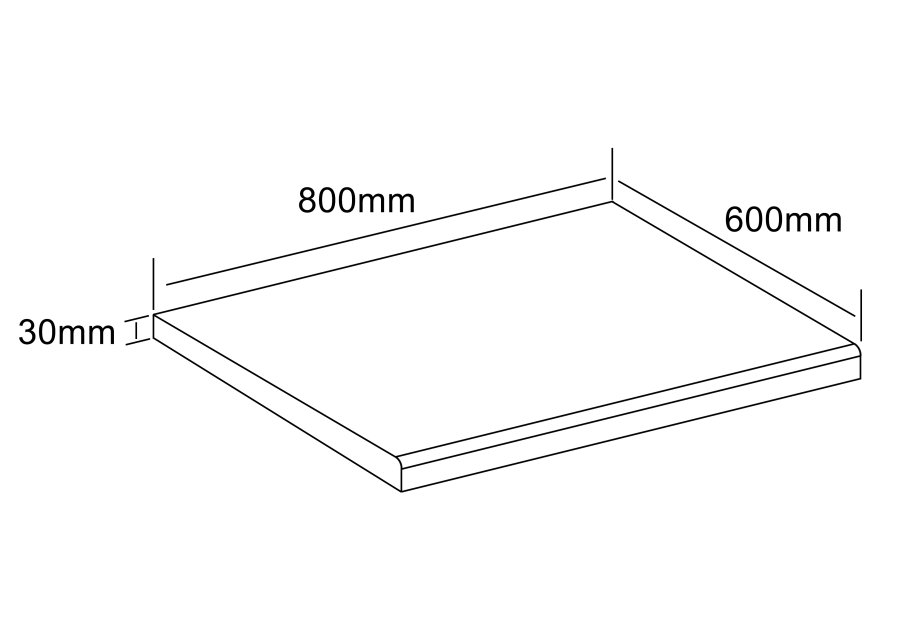 VCM NORDIC Fasola kkkenbordplade, rektangulr - natur tr (80x60)