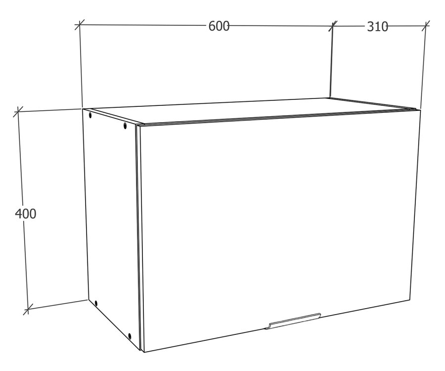 VCM NORDIC Fasola kkken vgskab over emhtte, m. 1 lge - hvid tr (B:60)