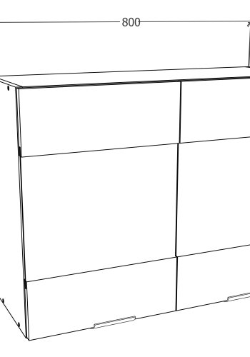VCM NORDIC Fasola kkken vgskab, m. 2 glaslger og 1 hylde - natur/hvid tr (B:80)
