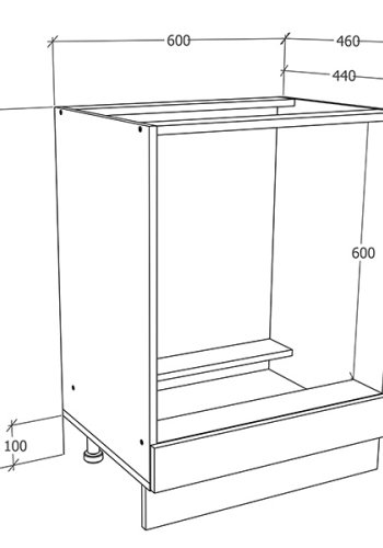 VCM NORDIC Fasola kkkenskab til ovn og indbygget kogeplade - antracitgr/hvid tr