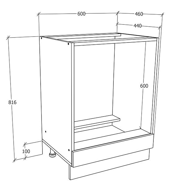 VCM NORDIC Fasola kkkenskab til ovn og indbygget kogeplade - antracitgr/hvid tr