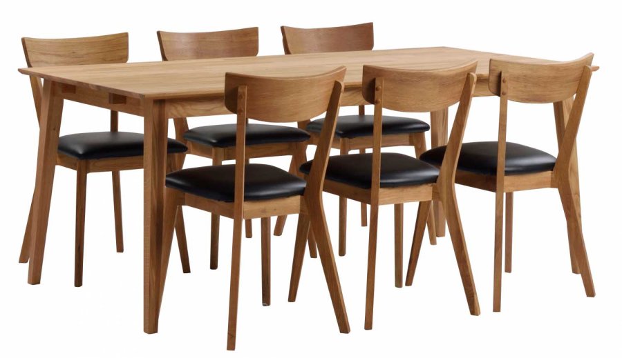 ROWICO Filippa spisebord - olieret eg, m. udtrk (180x90)