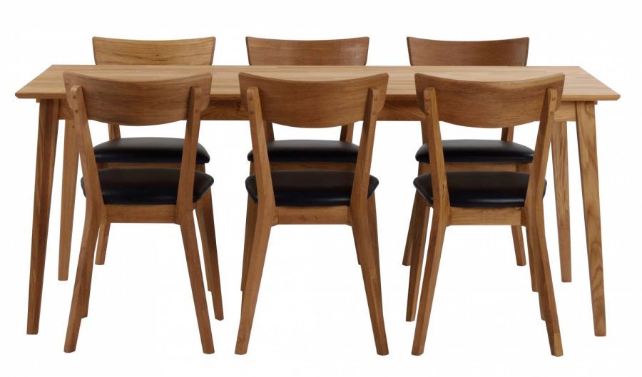 ROWICO Filippa spisebord - olieret eg, m. udtrk (180x90)