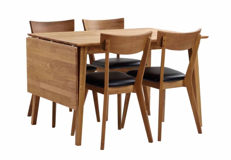 ROWICO Filippa spisebord - olieret eg m. klap (80x120+45)  