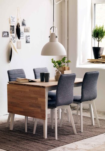 ROWICO Filippa spisebord - olieret eg m. klap (80x80+45)