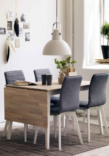 ROWICO Filippa spisebord - olieret eg m. klap (80x120+45)  