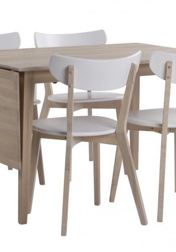 ROWICO Filippa spisebord - hvidolieret eg m. klap (80x120+45)  