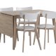 ROWICO Filippa spisebord - hvidolieret eg m. klap (80x120+45)  