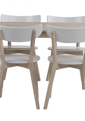 ROWICO Filippa spisebord - hvidolieret eg m. klap (80x120+45)  