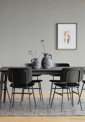 ROWICO rektangulr Filippa spisebord m. udtrk - mrkebrun eg (180x90)