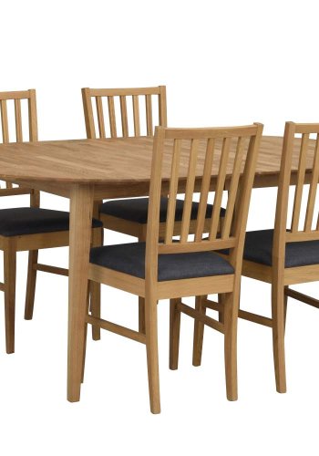 ROWICO Filippa spisebordsstol - olieret eg, gr stofhynde