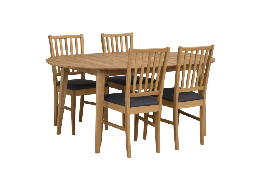 ROWICO Filippa spisebordsstol - olieret eg, gr stofhynde