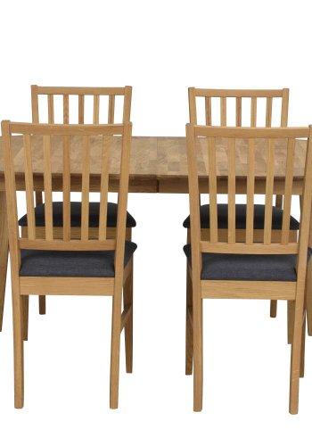 ROWICO Filippa spisebordsstol - olieret eg, gr stofhynde