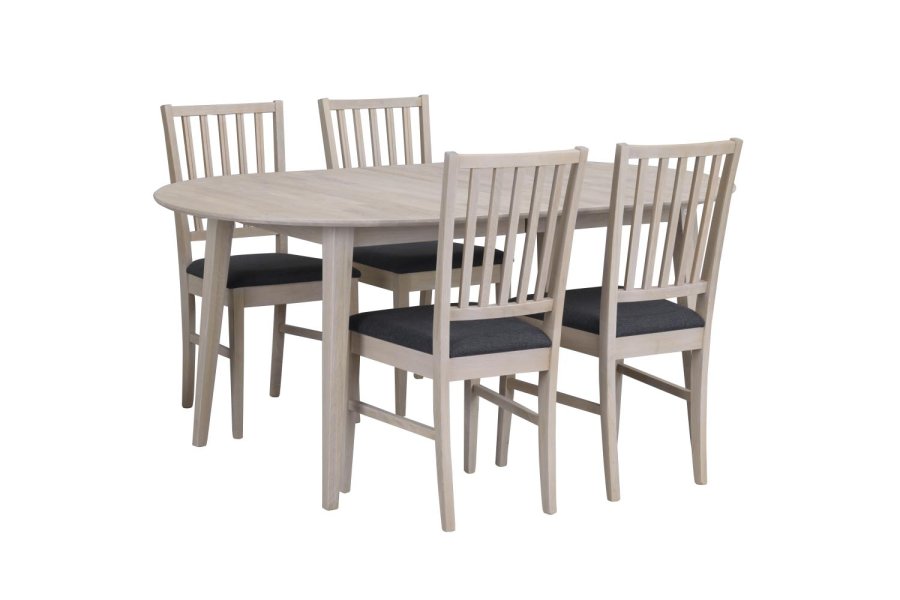 ROWICO Filippa spisebord - hvidolieret eg, inkl. tillgsplade (170/210x105) 