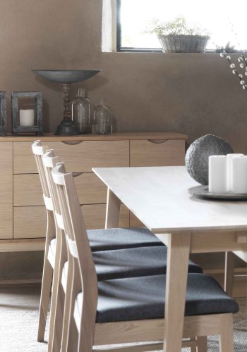 ROWICO Filippa sknk - hvidolieret eg, m. 2 lger og 3 skuffer 