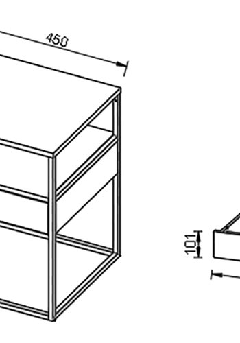 VCM NORDIC Flokas M sengebord, m. 1 bent rum og 1 skuffe - hvid metal (45x40)