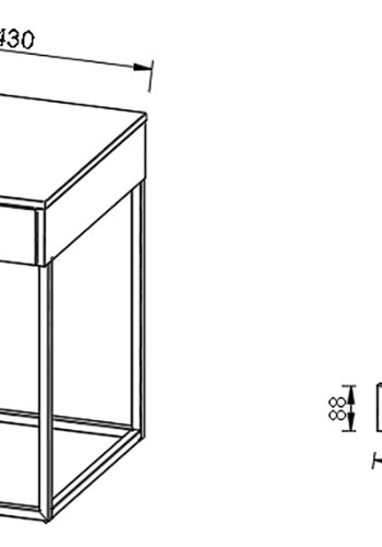 VCM NORDIC Flokas S sengebord, m. 1 skuffe - hvid metal (43x41)