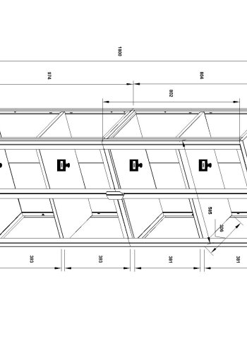 VCM NORDIC Floka XXL vitrineskab, m. 2 lge og 3 hylder - glas og sort stl