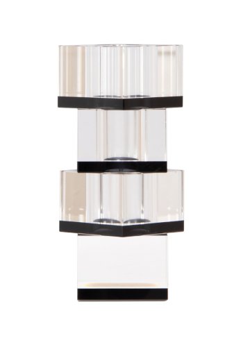 HOUSE OF SANDER Flora vase - klar og sort glas (7x7)