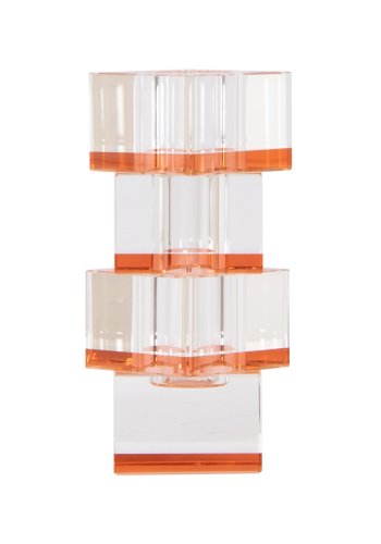 HOUSE OF SANDER Flora vase - klar og fersken glas (7x7)