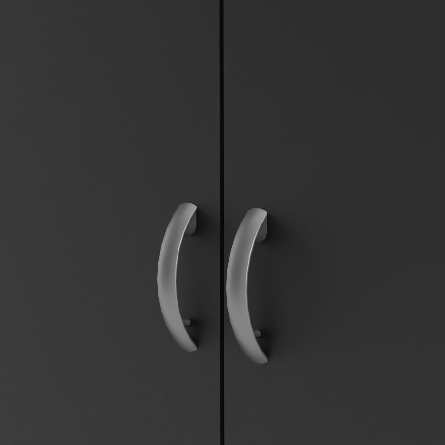 TVILUM Focus garderobeskab, m. 2 lger og 5 hylder - mat sort folie/spnplade