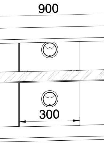 VCM NORDIC Folas L Hi-fi og TV-bord, m. 1 glashylde - hvid tr (90x41)