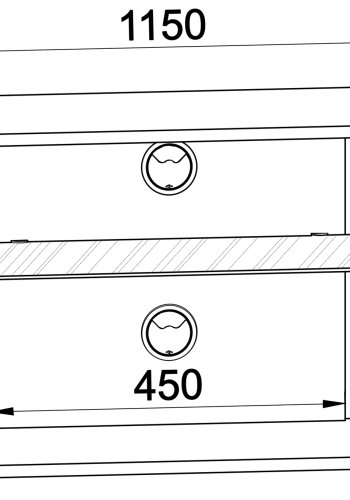 VCM NORDIC Folas XL Hi-fi og TV-bord, m. 1 glashylde - sort tr (115x41)