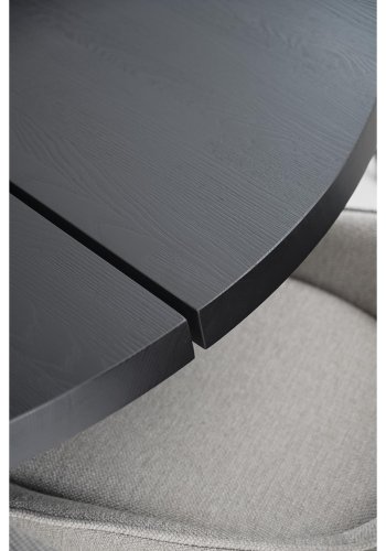 ROWICO rundt Fred spisebord - sort asketr og sort metal (160)