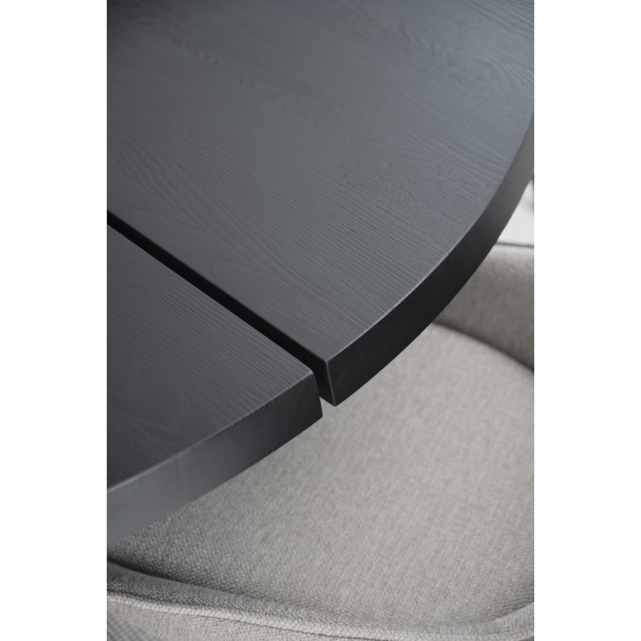 ROWICO rundt Fred spisebord - sort asketr og sort metal (160)