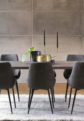 ROWICO Fred plankebord - mrkebrun eg og sort metal (240x100) 