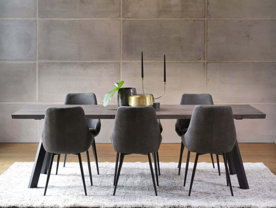 ROWICO Fred plankebord - mrkebrun eg og sort metal (240x100) 