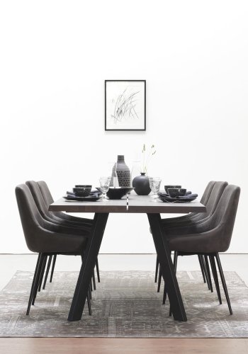 ROWICO Fred plankebord - mrkebrun eg og sort metal (240x100) 