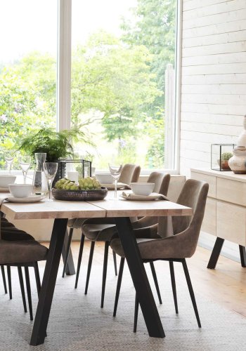 ROWICO Fred plankebord - hvidolieret eg og sort metal (240x100) 