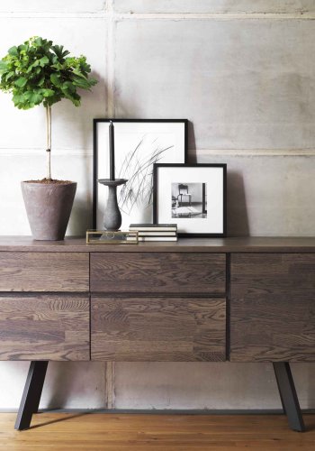 ROWICO Fred sknk - mrkebrun eg, m. 2 skuffer og 3 lger 