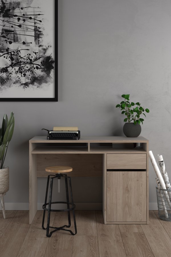 TVILUM Function Plus skrivebord, m. 1 lge, 1 skuffe, 2 rum - natur folie/spnplade (110.2x48.2)