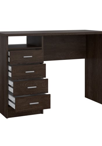 TVILUM Function Plus skrivebord, m. 1 rum og 4 skuffer - Rovere Gessato mrk MDF (110x48,5)