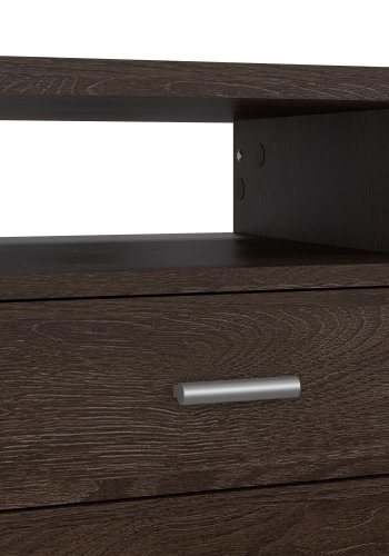 TVILUM Function Plus skrivebord, m. 1 rum og 4 skuffer - Rovere Gessato mrk MDF (110x48,5)