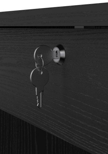 TVILUM Function Plus skrivebord, m. 1 rum og 5 skuffer - sort ask MDF (109,3x48,5)