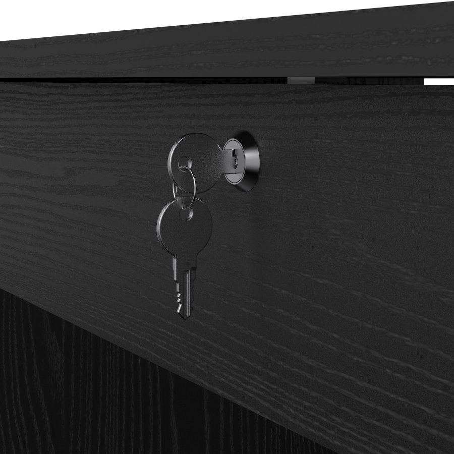 TVILUM Function Plus skrivebord, m. 1 rum og 5 skuffer - sort ask MDF (109,3x48,5)