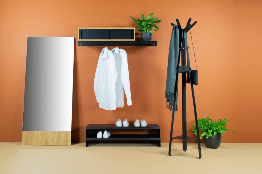 TORNA DESIGN Onpa skoreol, m. 2 hylder - sort stl (B:101,5)