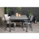 VENTURE DESIGN havebord, m. Levels havebord og 4 Copacabana havestole - gr aintwood og sort alu