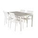 VENTURE DESIGN havebord m. Break bord og 4 Santorini stole m. armln - hvid alu og gr aintwood 