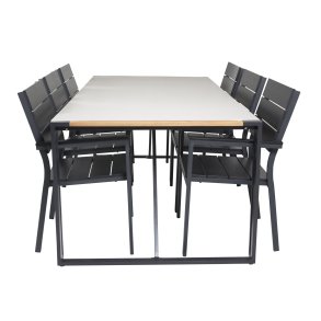 VENTURE DESIGN havest, m. Texas bord (200x100) pg 6 Levels stole, m. armln - teak/alu/aintwood 