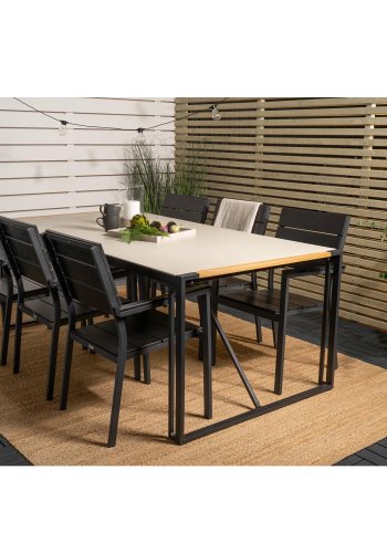 VENTURE DESIGN havest, m. Texas bord (200x100) pg 6 Levels stole, m. armln - teak/alu/aintwood 