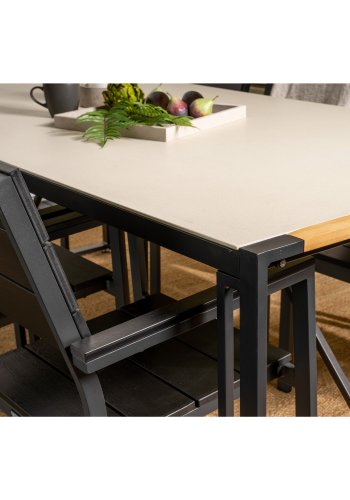 VENTURE DESIGN havest, m. Texas bord (200x100) pg 6 Levels stole, m. armln - teak/alu/aintwood 