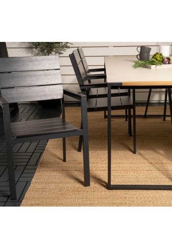 VENTURE DESIGN havest, m. Texas bord (200x100) pg 6 Levels stole, m. armln - teak/alu/aintwood 