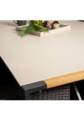 VENTURE DESIGN havest, m. Texas bord (200x100) og 6 Malin stole, m. armln - teak/alu/flet