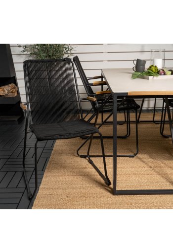 VENTURE DESIGN havest, m. Texas bord (200x100) og 6 Bois stole, m. armln - teak/alu/reb/akacie